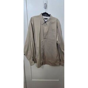 Mens Rank-45 Beige Long-Sleeve Button-Up Shirt XXL Cotton Blend